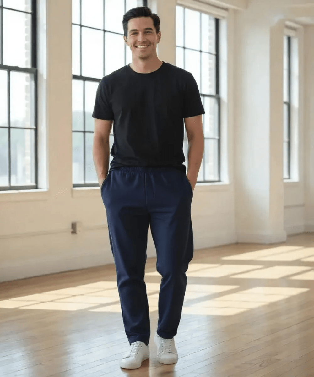 FORtheFIT mens-short-athletic Fleece Short Men's Sweatpants - Relaxed Fit - Black Navy and Heathered Graphite Colors Available