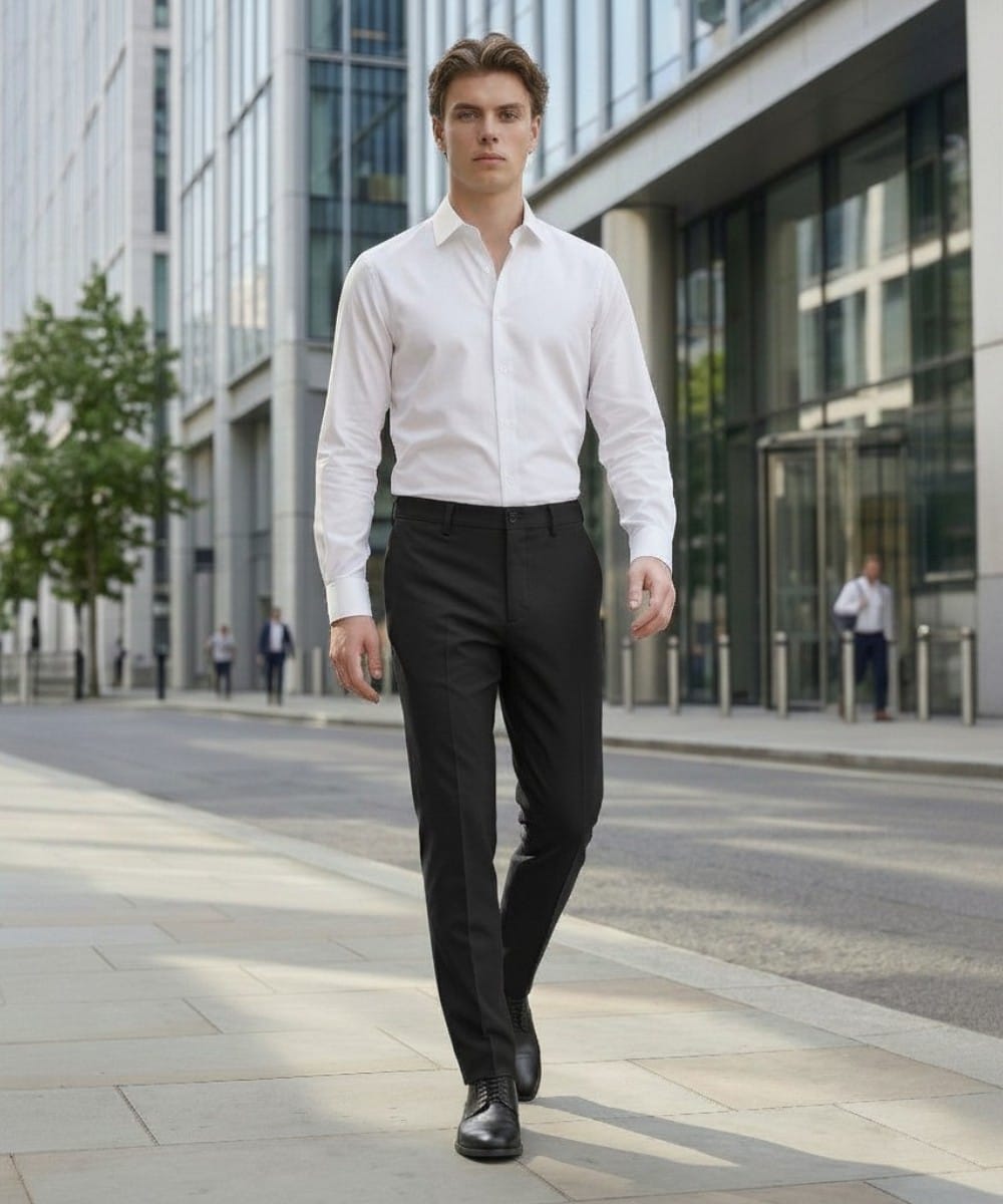 dress pants for short men Cotton Polyester Blend formal gatherings Slim Fit Dress Pants For