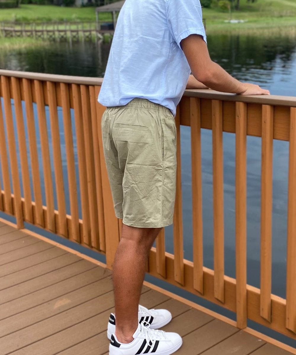 FORtheFIT mens-short-shorts NEW - Pre-Order Now - 'REILLY 2.0' Short Rise Men's 6" Twill Shorts: Elastic Waist with Drawstring & Zip Fly