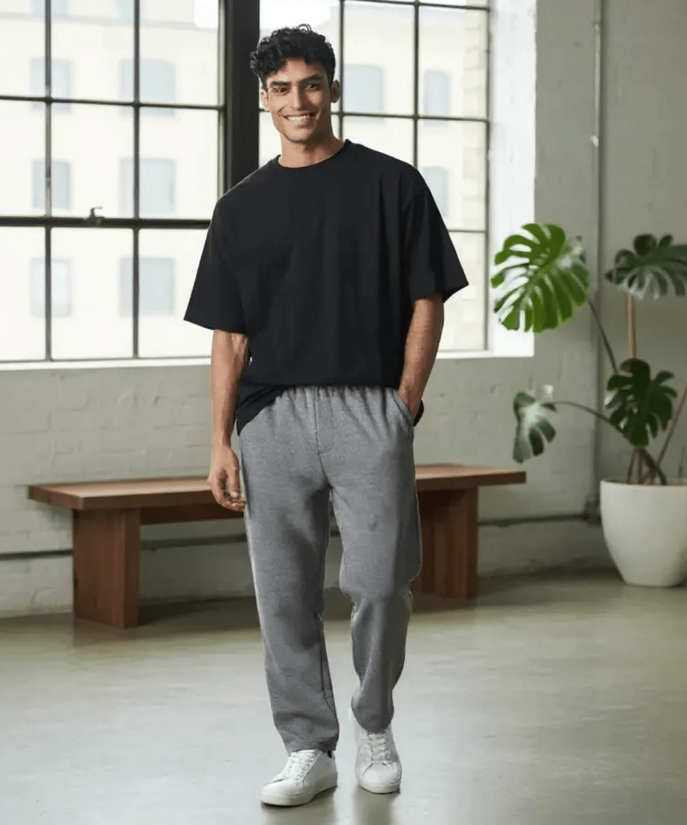FORtheFIT mens-tall-athletic Graphite / Small / Reg - 34" Tall Men's Sweatpants, Fleece - Relaxed Fit - Choose from Black, Navy or Graphite Colors