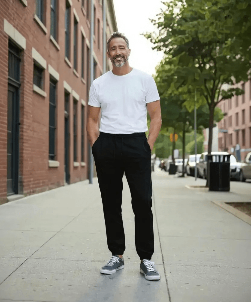 FORtheFIT mens-tall-athletic NEW Tall Men's Jogger Sweatpants, Banded Bottom Fleece - Black