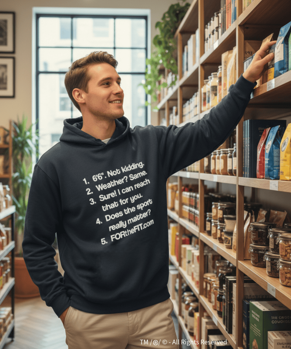 FORtheFIT mens-tall-jacket Navy / 6'6" / Small * NEW, FORtheFIT EXCLUSIVE * The "Top 5" Tall Men's Premium Fleece Logo Pullover Hoodie Sweatshirt - Sizes S-2XL