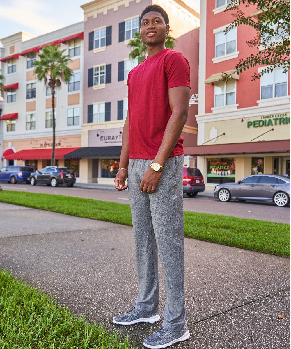 FORtheFIT mens-tall-athletic Small / Reg - 34" Tall Men's Tricot Athletic Pants - GRAPHITE heather