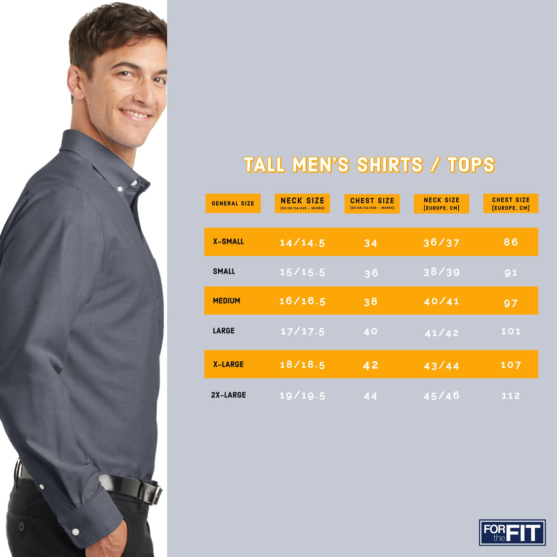 Tall Men’s Clothing Size Chart