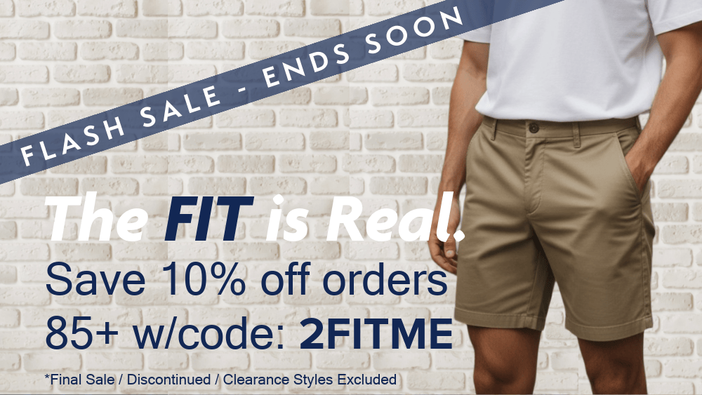 Sale on short men’s shorts and swim styles in shorter lengths for a proper fit.