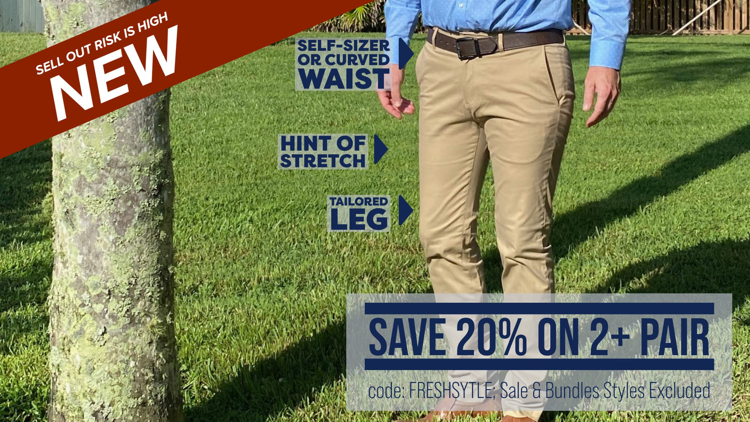 Save 20 percent off 2+ pair short mens pants chinos dress trousers_only at FORtheFIT