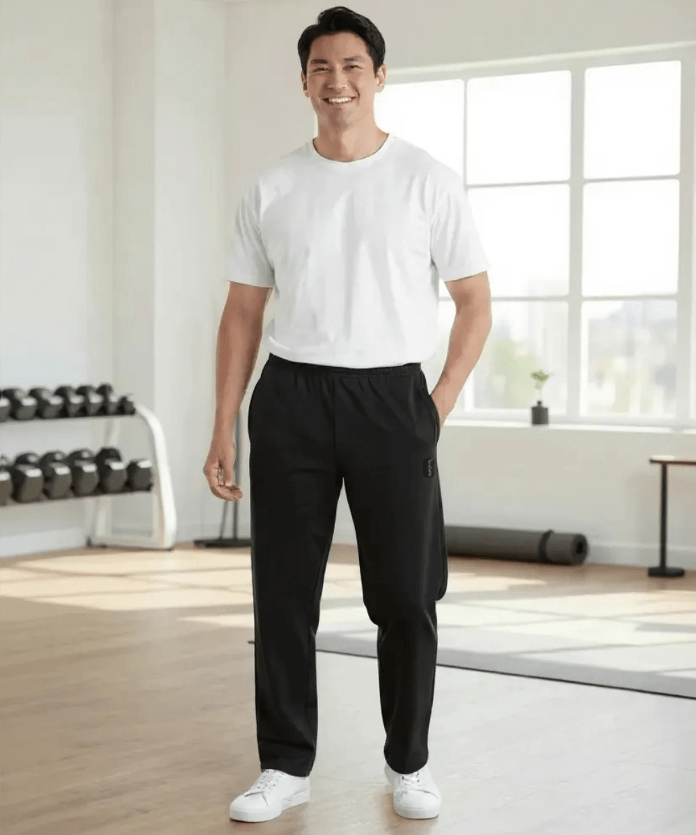 FORtheFIT mens-short-athletic Black / Small / X-Short - 26/27" Short Men's Jersey Athletic Pants, Relaxed Fit - 3 Colors to Choose From!