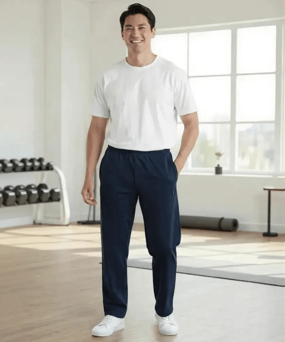 FORtheFIT mens-short-athletic Navy / Small / X-Short - 26/27" Short Men's Jersey Athletic Pants, Relaxed Fit - 3 Colors to Choose From!