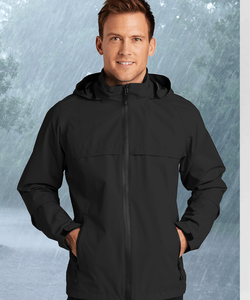 FORtheFIT mens-short-jacket Black / Extra-Small NEW Men's Packable, Hooded Waterproof Rain - 3 Colors Available, Size XS to M