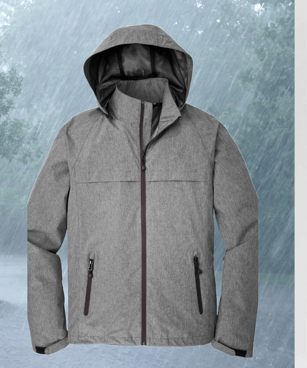 FORtheFIT mens-short-jacket Gray Heather / Extra-Small NEW Men's Packable, Hooded Waterproof Rain - 3 Colors Available, Size XS to M