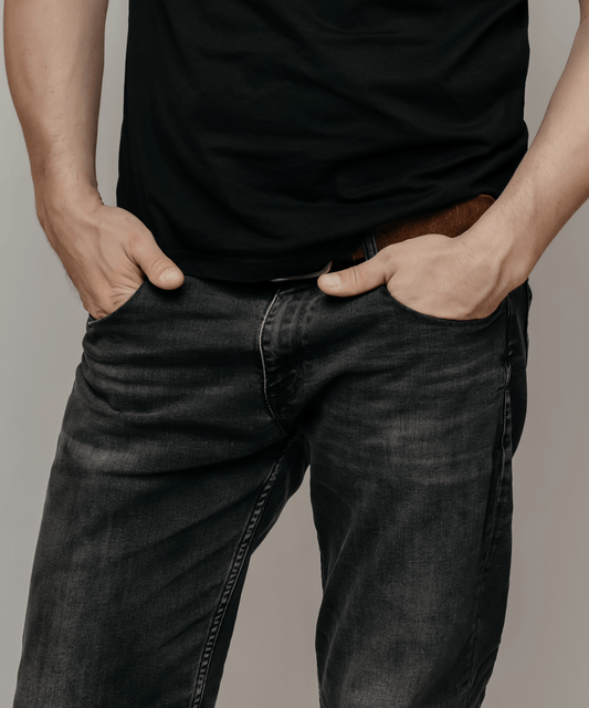 FORtheFIT mens-short-jeans 'Jack" Denim Short Men's Jeans - Black Rinse