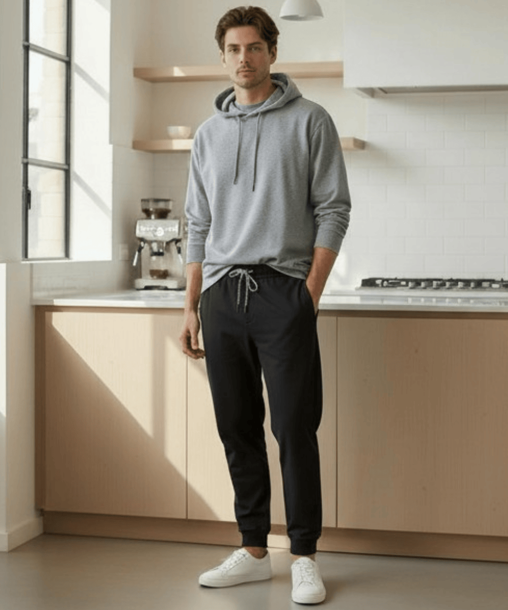 FORtheFIT mens-short-pajama NEW, Short Men's Jogger Sleep Pant , 100% Cotton Jersey Knit Pajama Bottom