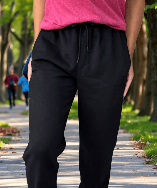 FORtheFIT mens-tall-athletic NEW Tall Men's Jogger Sweatpants, Banded Bottom Fleece - Black