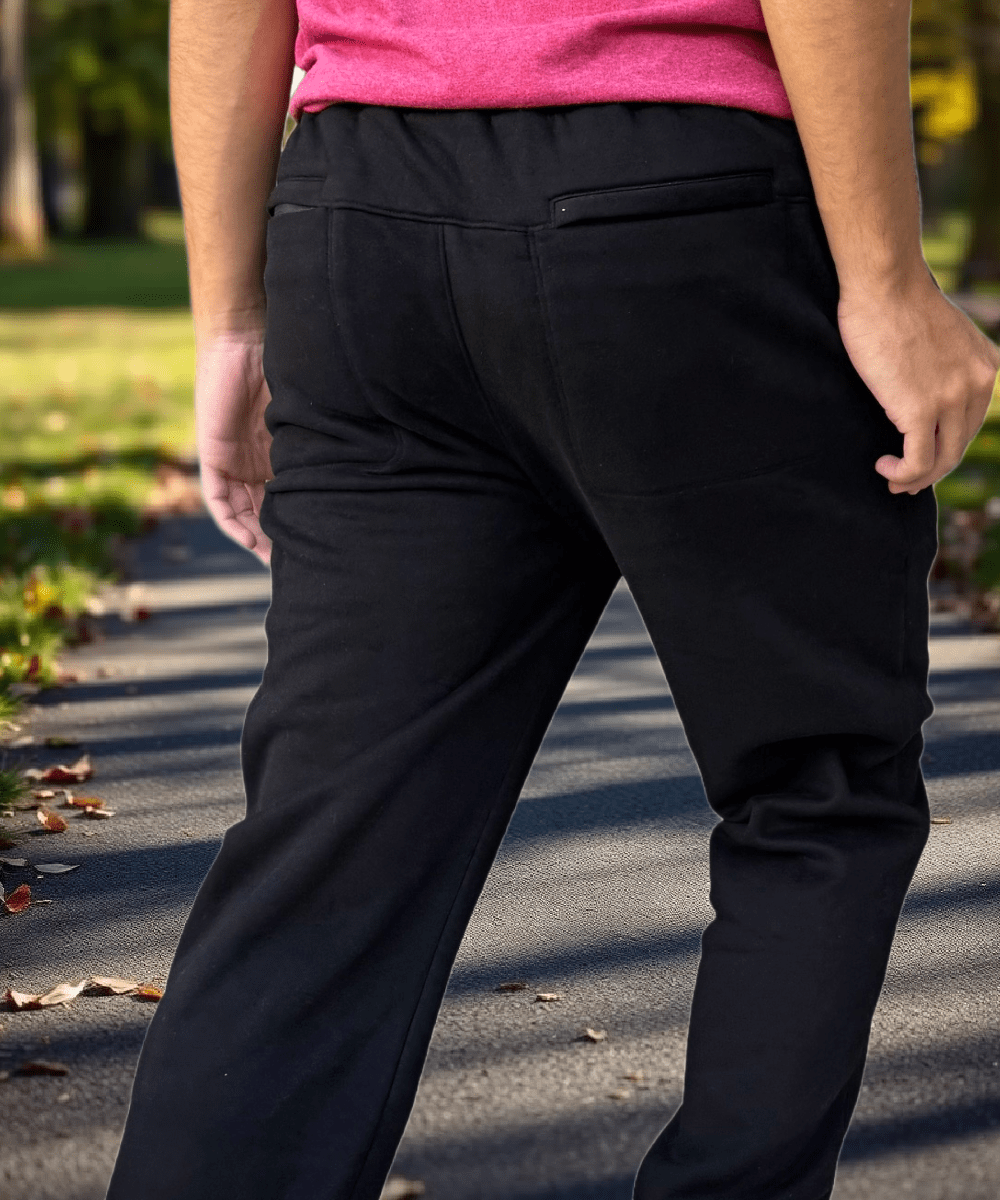 FORtheFIT mens-tall-athletic NEW Tall Men's Jogger Sweatpants, Banded Bottom Fleece - Black