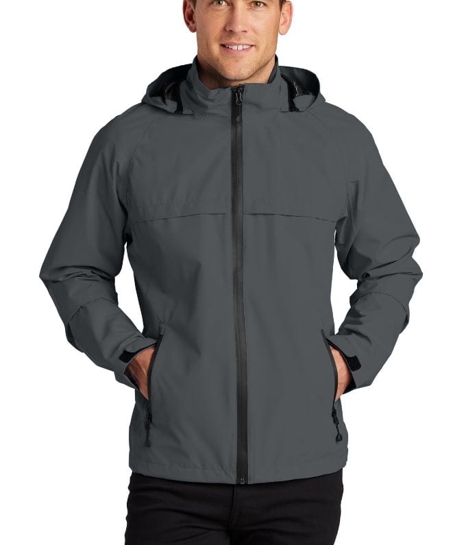 FORtheFIT mens-tall-jacket Magnet Gray (Solid) / Large NEW - Tall Men's Packable, Hooded Waterproof Rain - 2 Colors Available, Sizes LT to 2XLT