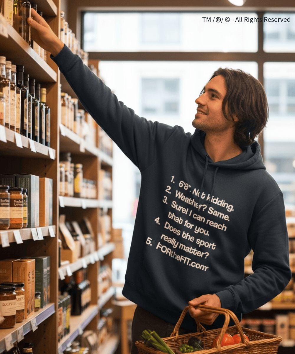 FORtheFIT mens-tall-jacket Navy / 6'8" / Small * NEW, FORtheFIT EXCLUSIVE * The "Top 5" Tall Men's Premium Fleece Logo Pullover Hoodie Sweatshirt - Sizes S-2XL