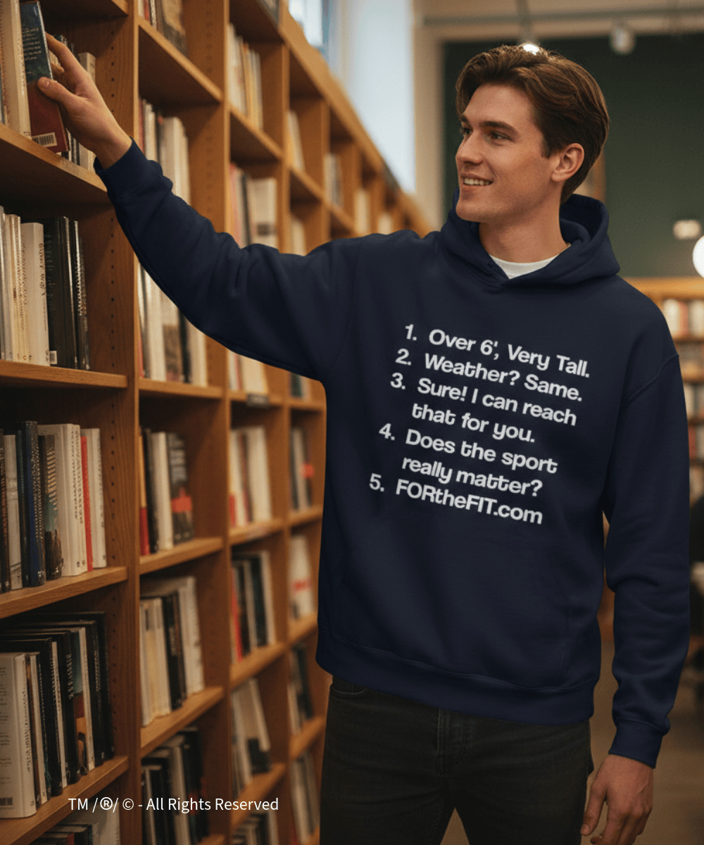 FORtheFIT mens-tall-jacket Navy / Over 6' - Very Tall / Small * NEW, FORtheFIT EXCLUSIVE * The "Top 5" Tall Men's Premium Fleece Logo Pullover Hoodie Sweatshirt - Sizes S-2XL