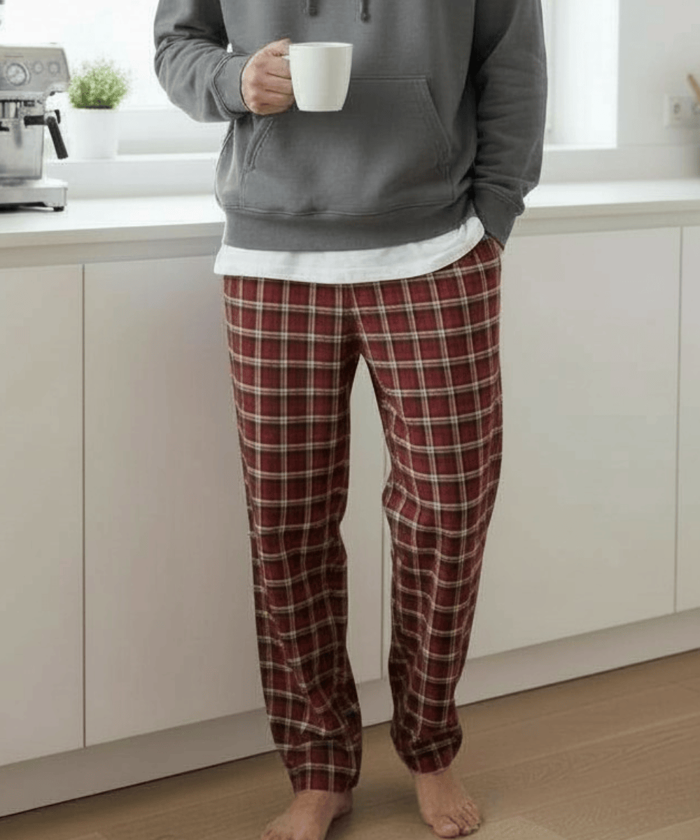 FORtheFIT mens-tall-pajama Small / Reg - 33/34" / Red Plaid Tall Men's Premium Plaid Flannel Pajama Bottom, *NEW* 4 Colors Available