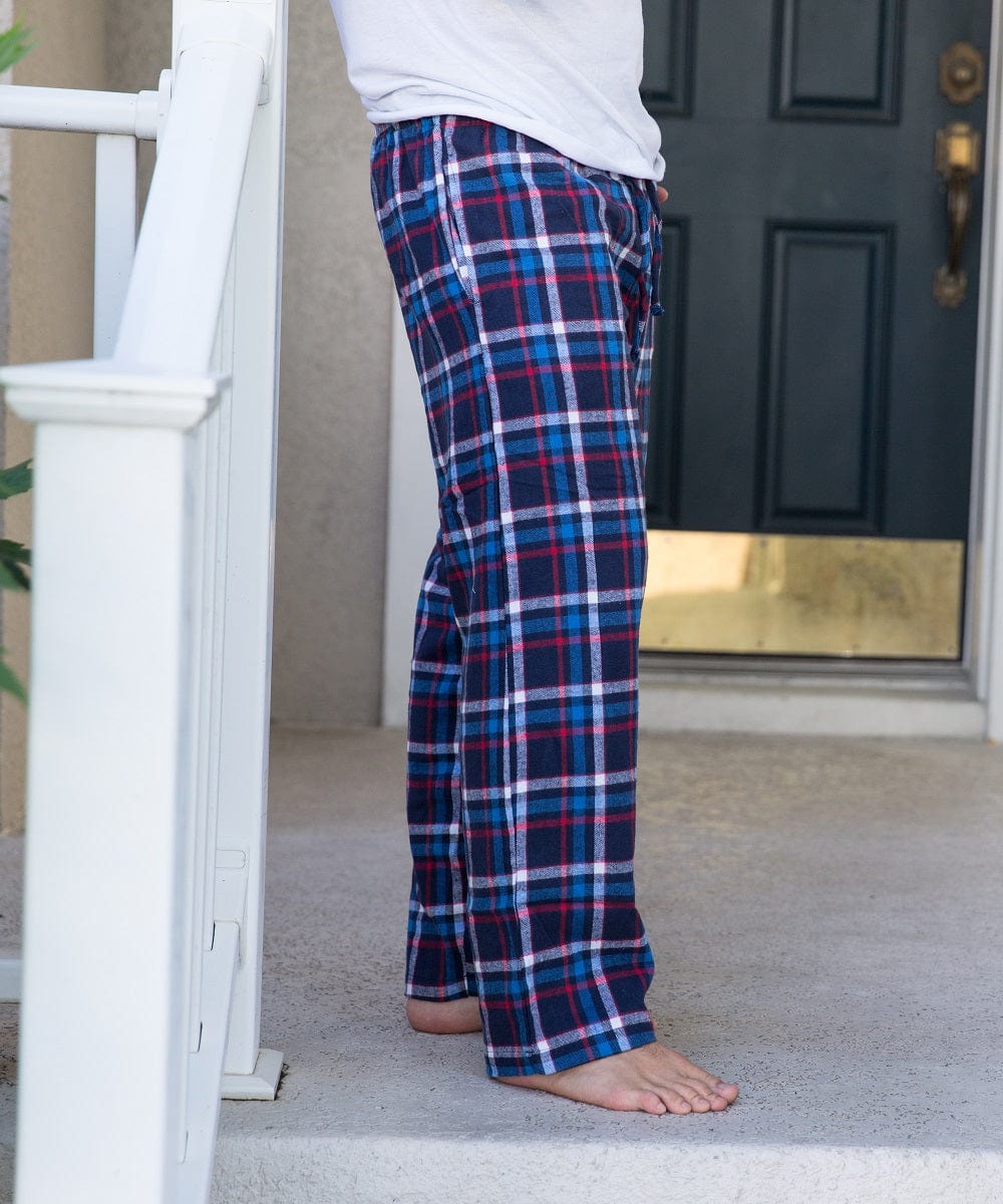 FORtheFIT mens-tall-pajama Small / Reg - 34" / Blue/Red Tall Men's Pajama Bottom: Flannel, 3 Colors Available