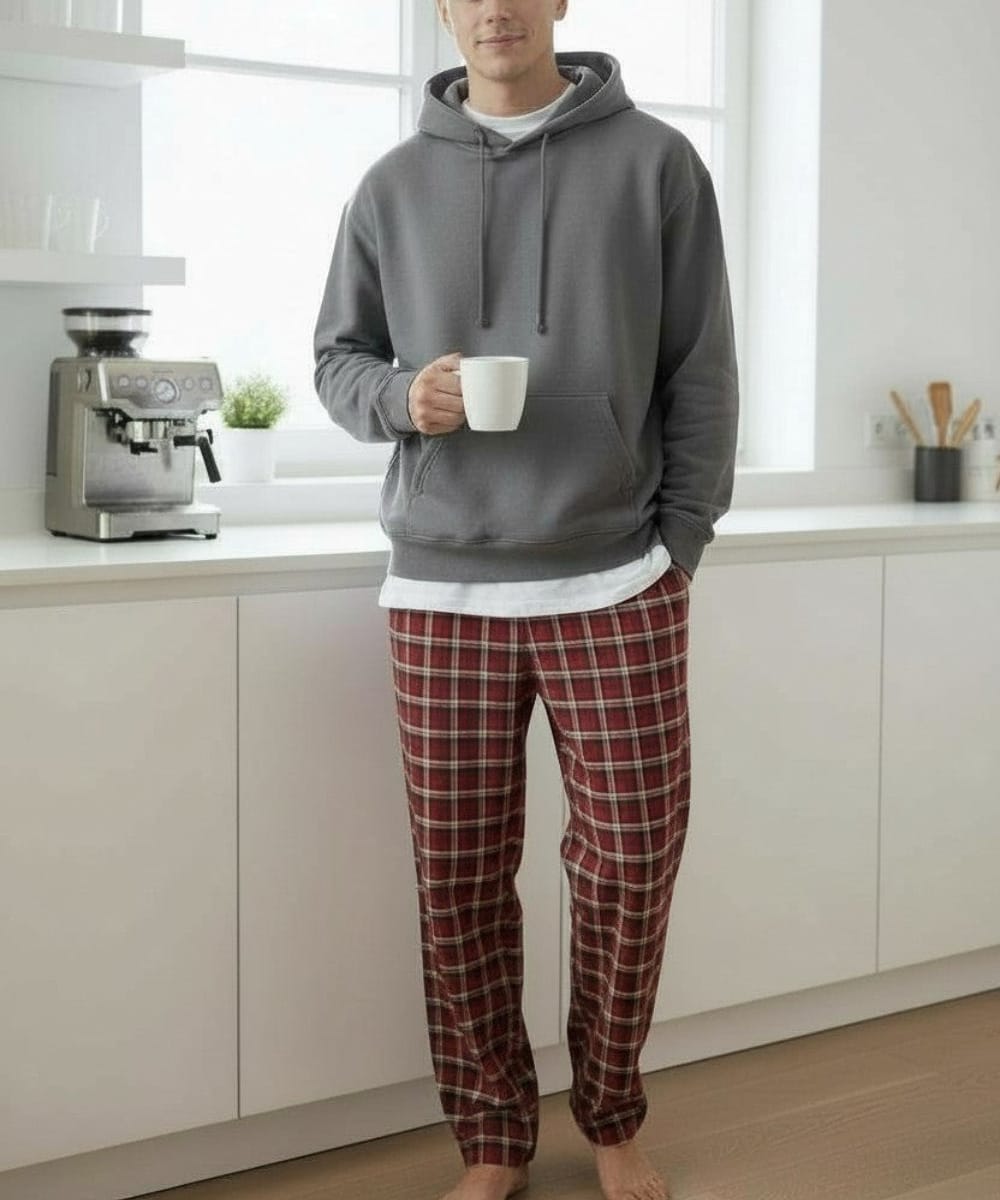 FORtheFIT mens-tall-pajama Tall Men’s Christmas Plaid Flannel Pajama Bottoms - 2 Colors