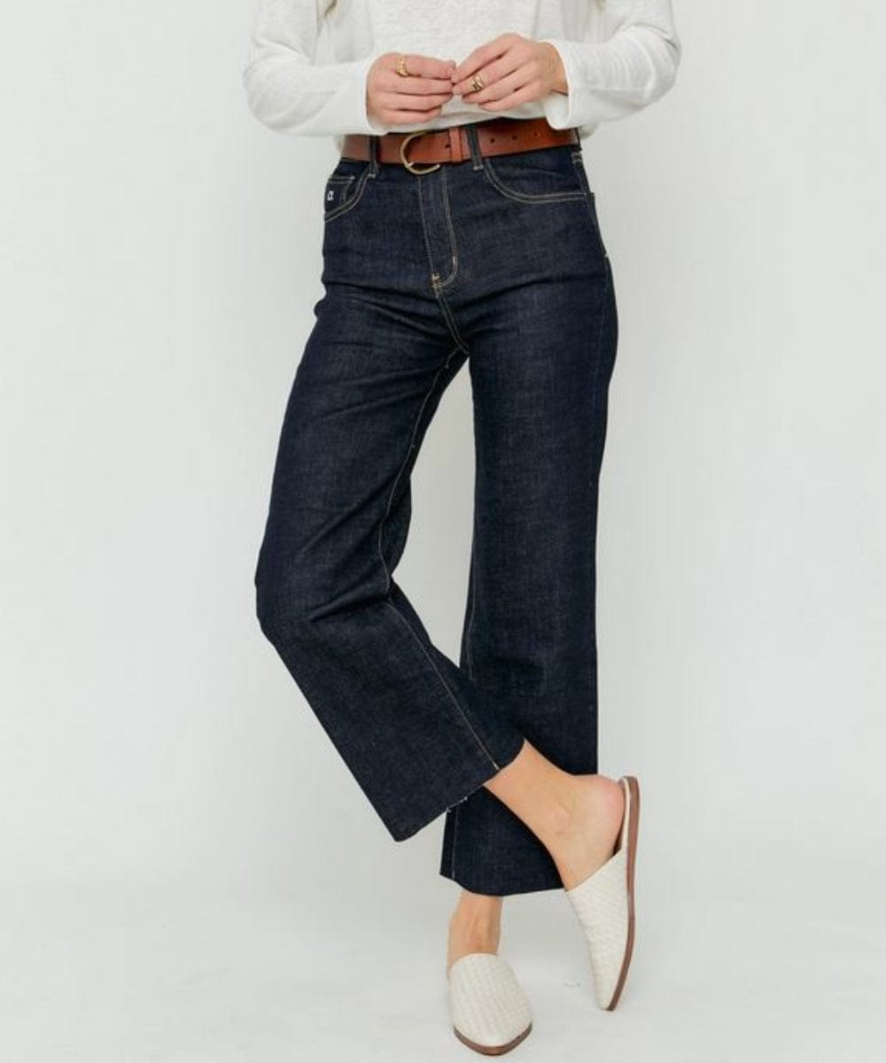 FORtheFIT Womens-petite-pants 26 (2) / Petite Crop 24.5" NEW Petite Women's Jeans - 'Aberdeen' Wide Leg Crop Jean