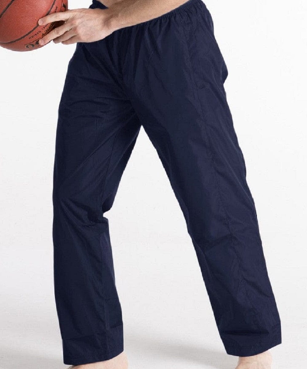 FORtheFIT mens-short-athletic Short Men's Poly Track Pant, Zip Bottom - BLACK & NAVY