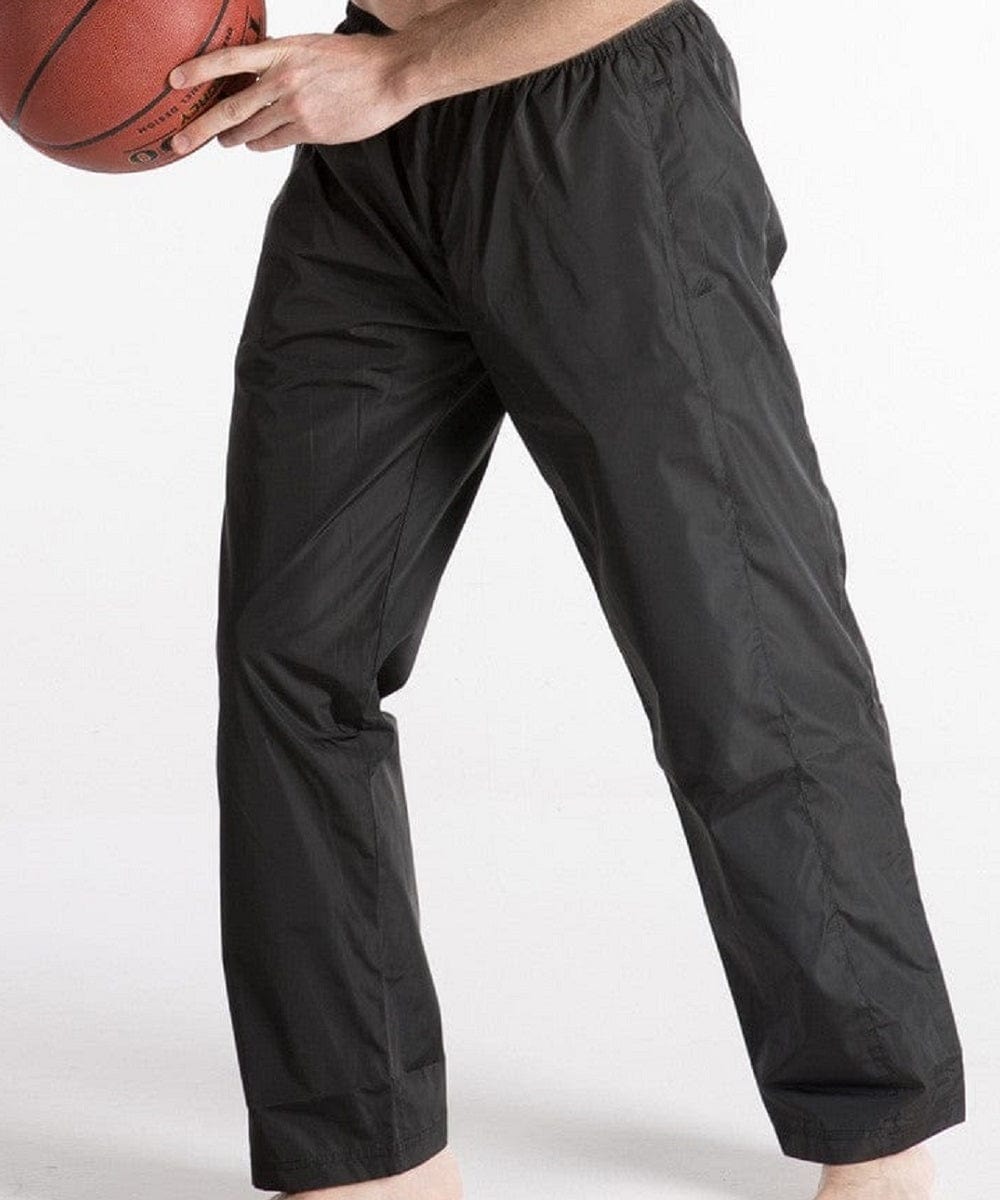 FORtheFIT mens-short-athletic Short Men's Poly Track Pant, Zip Bottom - BLACK & NAVY