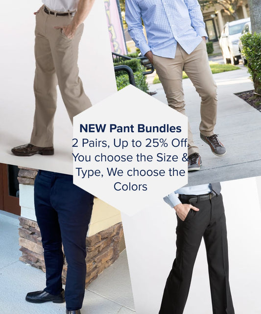 FORtheFIT mens-short-casual pant NEW: Bundle and Save 20% on 2 pair Sets of TALL Chinos & Dress Pants (You Choose the Size & Style, We choose the Colors)