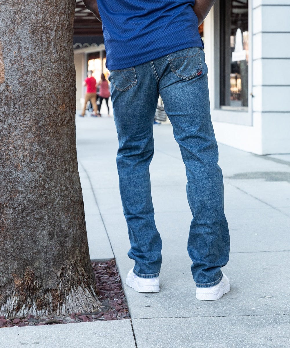 FORtheFIT mens-short-jeans 'Jack" Denim Jean- Medium Blue, Short Men's Jeans