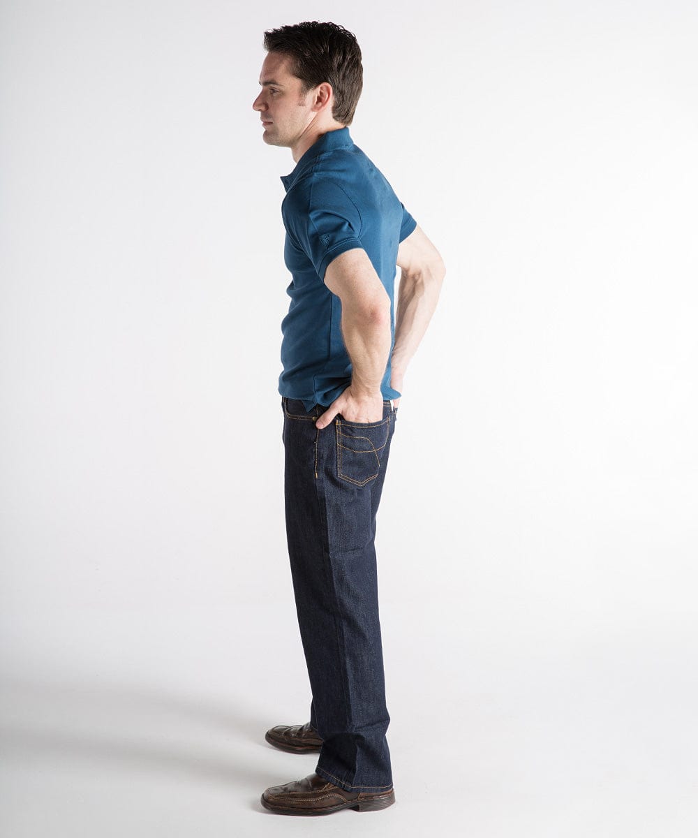 FORtheFIT mens-short-jeans 'Jack' Denim Jeans- Deep Indigo, Short Men's Jeans - FINAL SALE