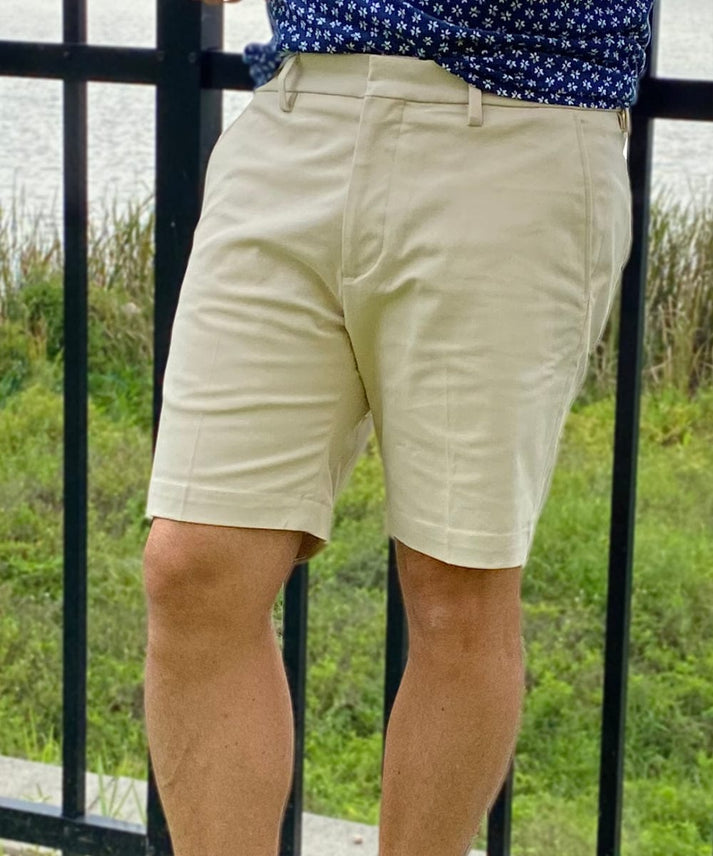 NEW 'JEFF' Short Rise Men's Shorts, Soft Stretch Twill Khaki
