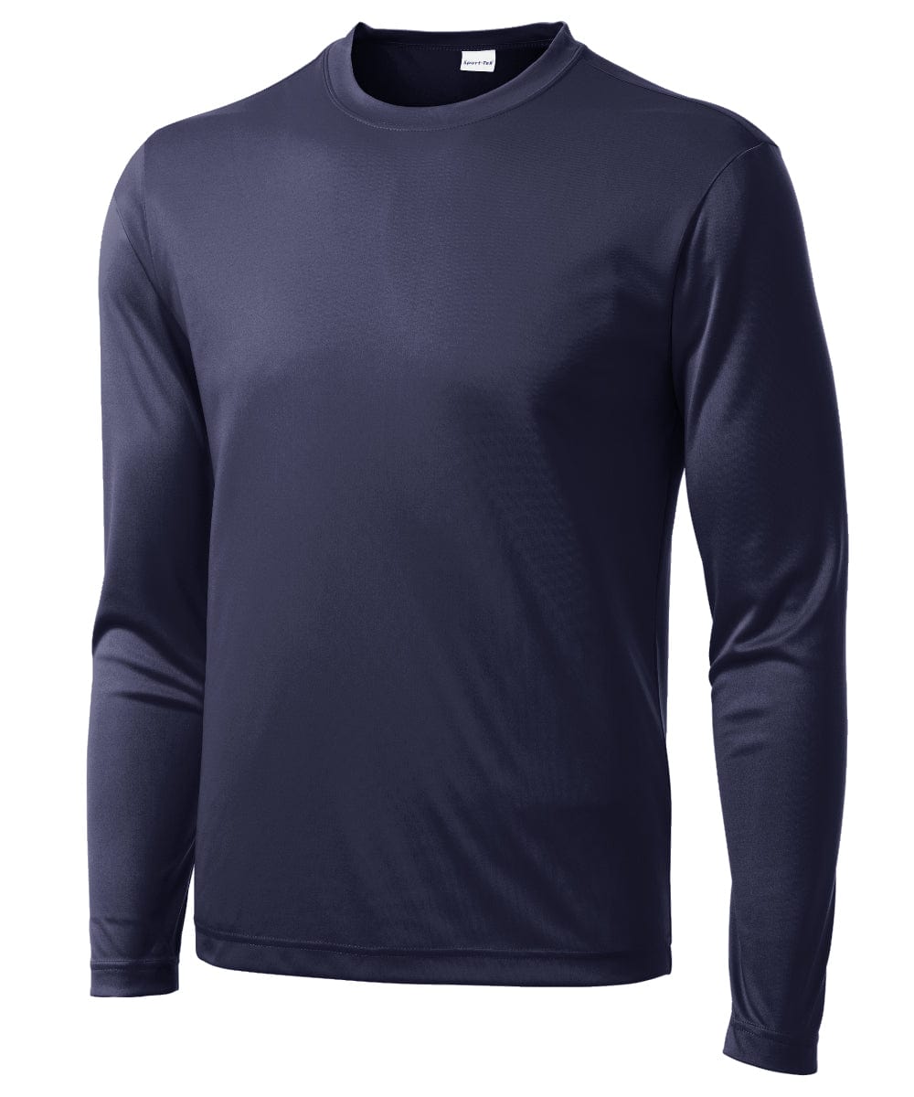 FORtheFIT mens-tall-ls casual shirt Navy / Large Tall Men's Long Sleeve Performance T-Shirt  - Sizes L-2XL - 4 Colors Available