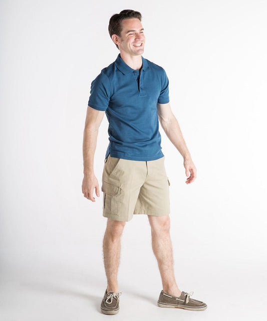 FORtheFIT mens-tall-shorts 32 / X-Tall - 14" 'Jason' Tall Men's Cargo Shorts: Sanded Cotton, Tan