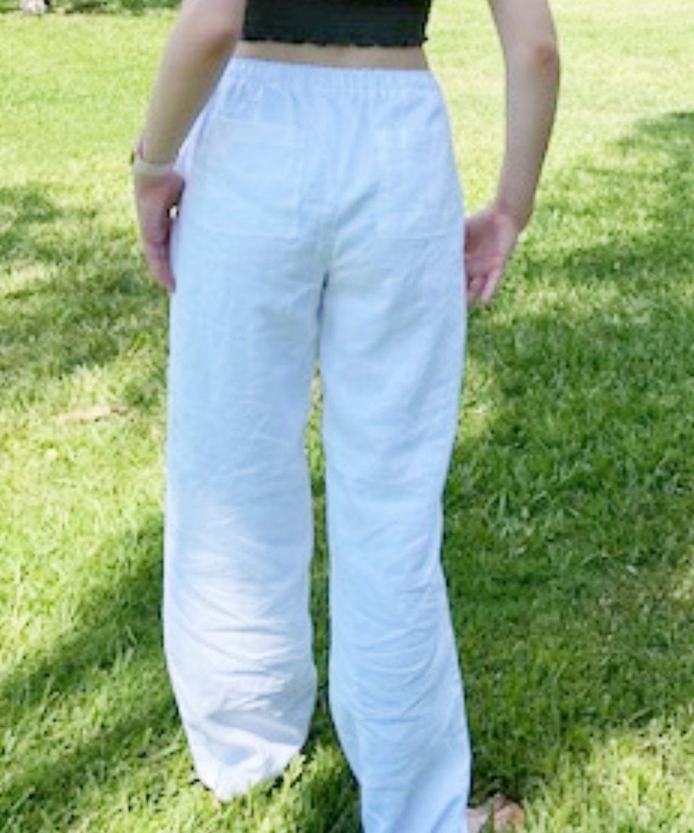 Alicia' Wide Leg, Drawstring Petite Plus Sized Women’s Linen Pant