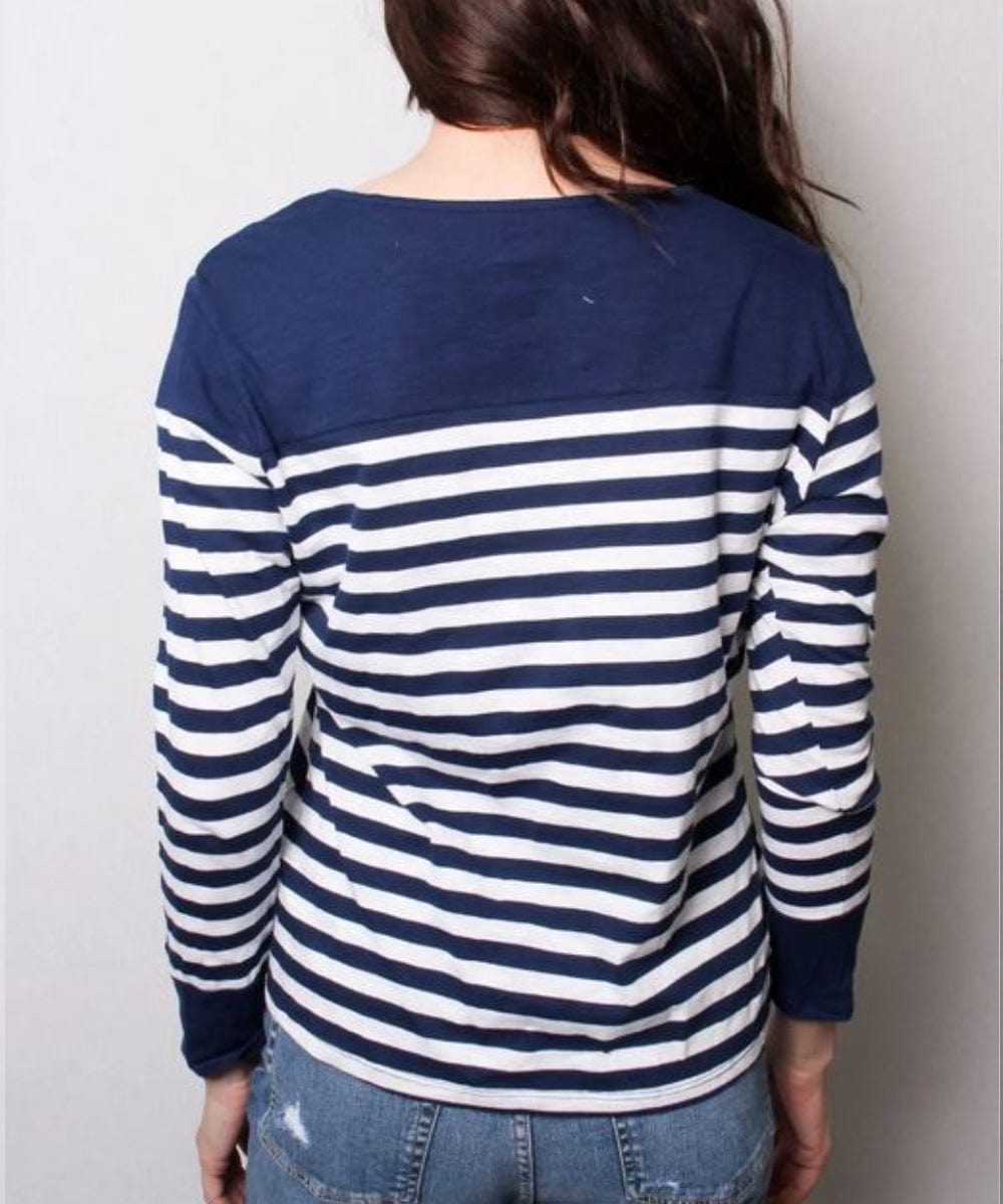 Petite St John's Bay Striped Shirt - Navy - XL/Petite remains